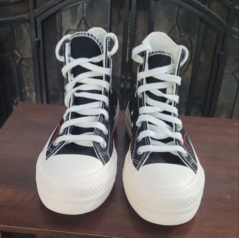 Converse Chuck Taylor All Star Platform Patchwork Black White Women A05194c